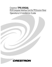 Crestron TPS-XVGAL Operating & Installation Manual