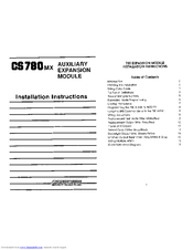 CrimeStopper CS-780MX Installation Instructions Manual
