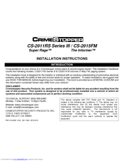 CrimeStopper CS-2015.FM.RevB Installation Instructions Manual
