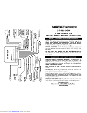 Crimestopper CS-880.OEM Install Manual