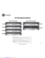 Crown CTS SERIES CTS 3000 Operation Manual
