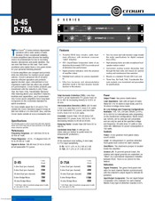 Crown D-75A Manuals | ManualsLib