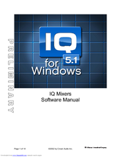 Crown IQ 5.1 Software Manual