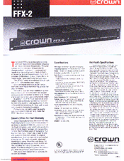 Crown FFX-2 Specifications