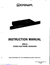 Crown FFX-2 Instruction Manual