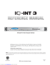Crown IQ-RPT 3 Reference Manual