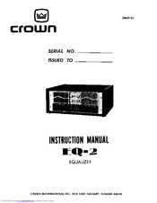 Crown EQ-2 Instruction Manual