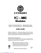 Crown IQ-MC8 Reference Manual