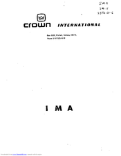 Crown IMA User Manual