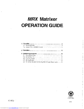 Crown MRX-12S Operation Manual