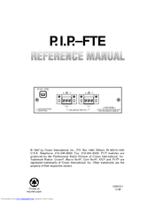 Crown PIP-FTE Reference Manual