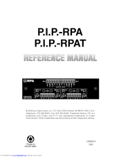 Crown PIP-RPA Reference Manual