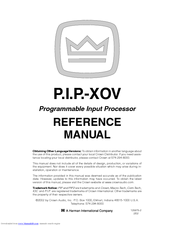 Crown PIP-XOV Reference Manual