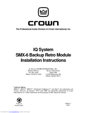 Crown IQ SMX-6 Installation Instructions
