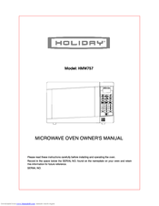 Curtis Holiday HMW757 Owner's Manual