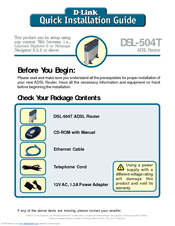D-link DSL-504T Quick Installation Manual