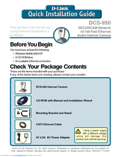 D-link SECURICAM Network DCS-950 Quick Installation Manual