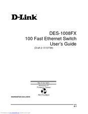 D-link DES-1008FX User Manual