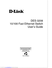 D-link DES-3208 User Manual