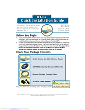 D-link AirPlusXtremeG DI-624 Quick Installation Manual