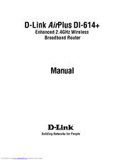 D-link DI-614 - AirPlus Wireless Router Manual
