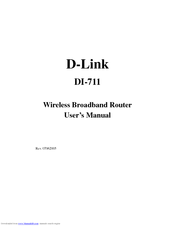 D-link DI-711 - Gateway User Manual