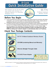 D-link Air Xpert DI-774 Quick Installation Manual