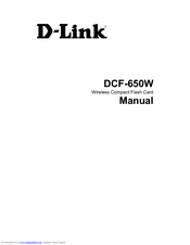 D-link DCF-650W - Air Wireless CompactFlash Cf 802.11B 11MBPS Manual