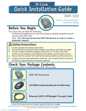 D-link DHP-100 Quick Installation Manual