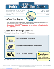 D-link DP-311P - Air Print Server Quick Installation Manual