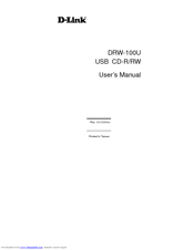 D-link DRW-100U User Manual