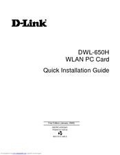 D-Link DWL-650H Quick Installation Manual