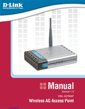 D-link DWL-AG700AP - AirPlus AG - Wireless Access Point Manual