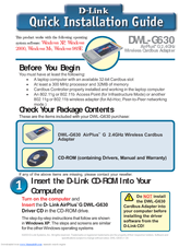 D-link DWL-G630 - AirPlus G 802.11g Wireless PC Card Quick Installation Manual