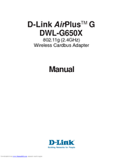 D-link AirPlus G DWL-G650X User Manual