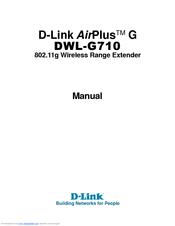 D-link AirPlus G DWL-G710 User Manual