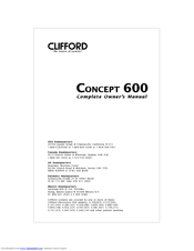 Clifford Concept 600 Owner's Manual