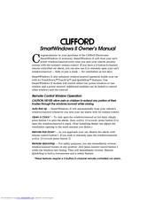 Clifford SMARTWINDOWS 2 Owner's Manual