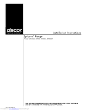 Dacor ER30DSRSCH Installation Instructions Manual
