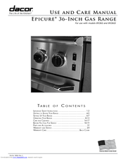 Dacor Epicure ER36GISCH Use And Care Manual