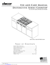 Dacor DRT304S Use And Care Manual