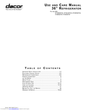 Dacor IF36INDFSF Use And Care Manual