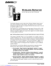 Davis Wireless Repeater 7614 Instruction