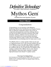 Definitive Technology Mythos Gem User Manual