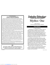 Definitive Technology Mythos One User Manual