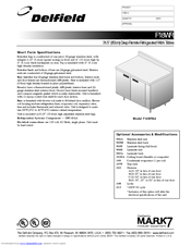 Delfield F18WR39 Specifications