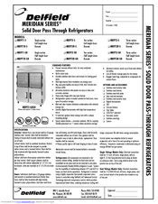 Delfield Meridian MRPT3-S Specifications