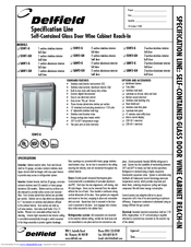Delfield SAW2-GH Specifications