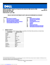 Dell Studio One 19 Product Safety Data Sheet