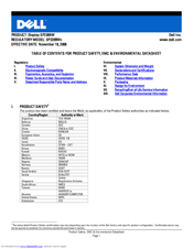 Dell SP2309W Environmental Data Sheet